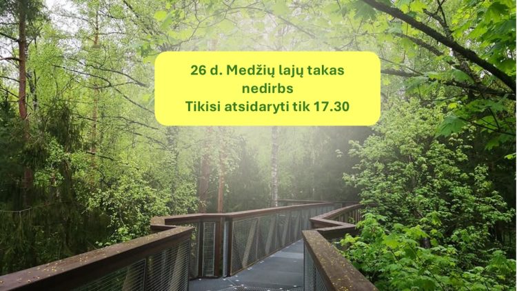 Medžių lajų takas 26 d. nedirbs