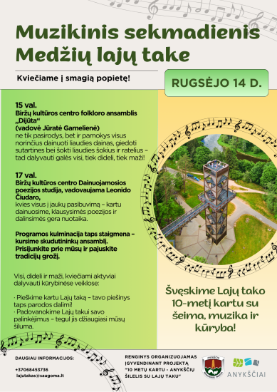Muzikinis sekmadienis medžių lajų take