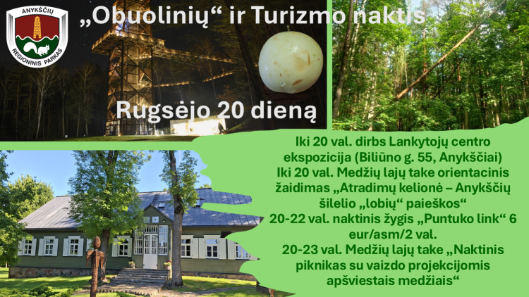 Suplanuoti renginių šeštadieniai Anykščių regioniniame parke